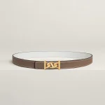 My H belt buckle & Reversible leather strap 24 mm
